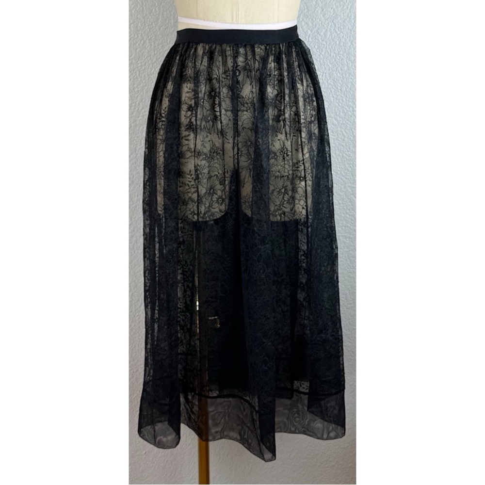 Victoria Secret Lingerie Sheer lace Midi Skirt Whimsigoth, Large - Picture 8 of 9